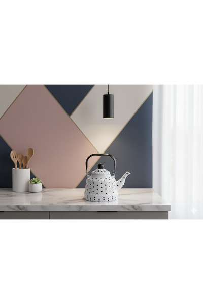 Generic Traditional metal teapot with a folk design, 1.7 liters