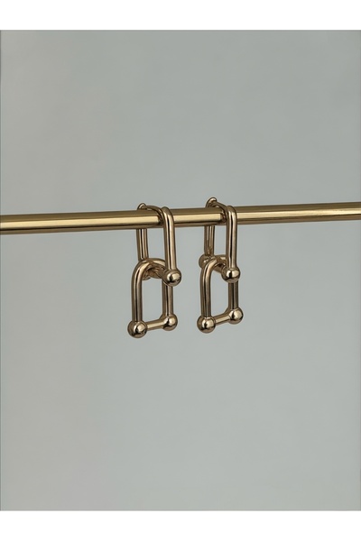 QA Quella Accessories Women's Special Series Tfy Brand Flat Model Gold Earrings