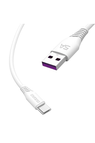 DUDAO L2T USB to USB-C Cable, 5A, 2m, Quick Charge 3.0, White