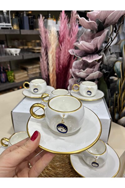 Hediye Köşkü 2 Kişilik Nazarlı Lüks Kahve Fincanı