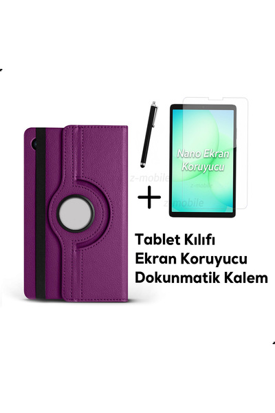 ZMOBILE Galaxy Tab A11 Kılıf Ekran Koruyucu Dokunmatik Kalem Hediyeli Set Kap...