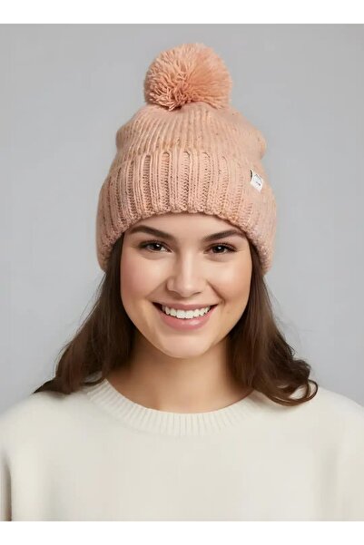 CANMODA Beretă tricotată din lână în interior, în culori multiple, tip somon ...