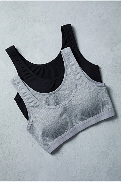 underwear bodyway Set de 2 bustiere din bumbac pieptănat cu bretele groase - ...