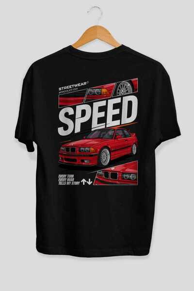 Ankhises Car Series (7) Rear Printed Oversized T-Shirt Men Women Cotton Crew ...