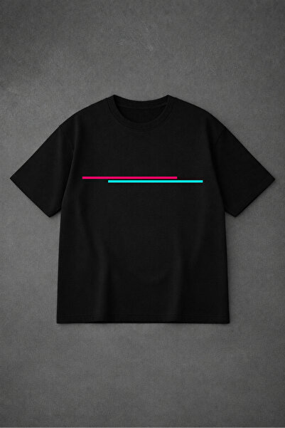 LORVEX Oversized T-Shirt 100% Cotton Comfortable Fit Stripes Ba Printed Remium