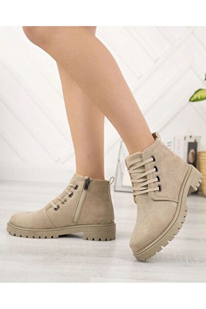 ÇARIK Kadın Bot Fermuarlı Süet Deri Kısa Bot