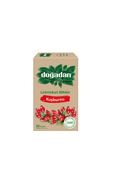 Doğadan Dogadan Premium Rosehip Herbal Tea 20 Tea Bags – Natural Caffeine-Fre...