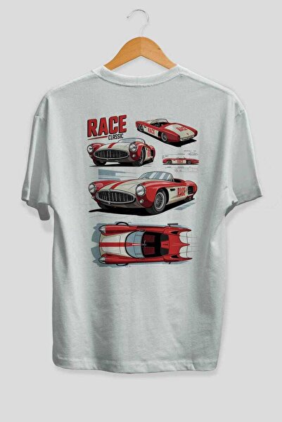 Ankhises سلسلة سيارات (76) تي شيرت خلفي مطبوع قصة فضفاضة للرجال والنساء من ال...