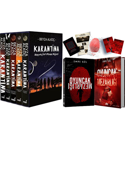 İndigo Kitap Karantina Serisi Seti-5 Kitap Takım- Ciltli Kutulu ve Oyuncak Me...