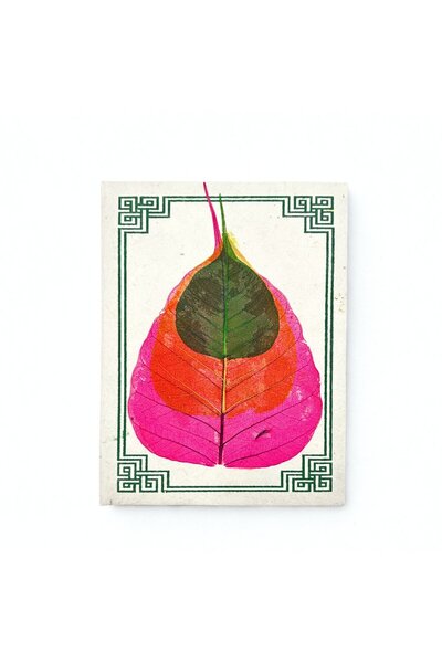 OEM Lokta Journal with Bodhi Leaf, Handmade, Medium, 15 x 12 cm, Multicolor, ...