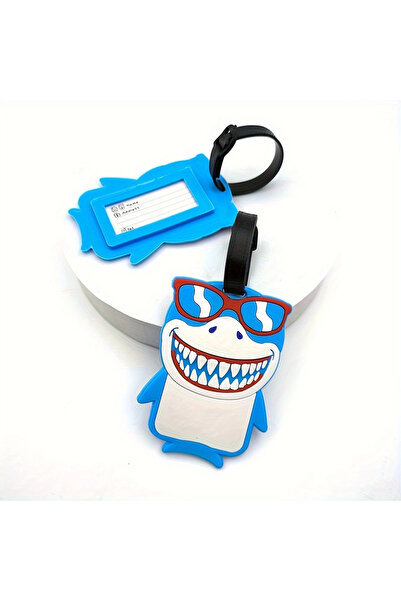 Boldy Ετικέτα βαλίτσας με χαριτωμένη φιγούρα καρχαρία - Ετικέτα τσάντας - Ετι...