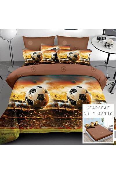 Patul Bed Linen 6 Pieces, Fine Cotton, Sulphur, Double Bed, 2 Persons, Fitted...