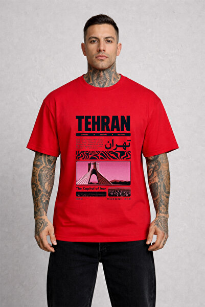 LORVEX Capitală Iranului, Teheran, tricou unisex din bumbac supradimensionat ...