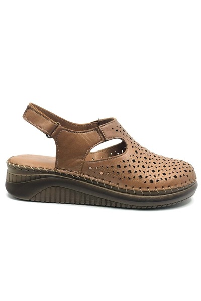 Venüs Vingo Genuine Leather Comfort Orthopedic Women's Sandals Taba