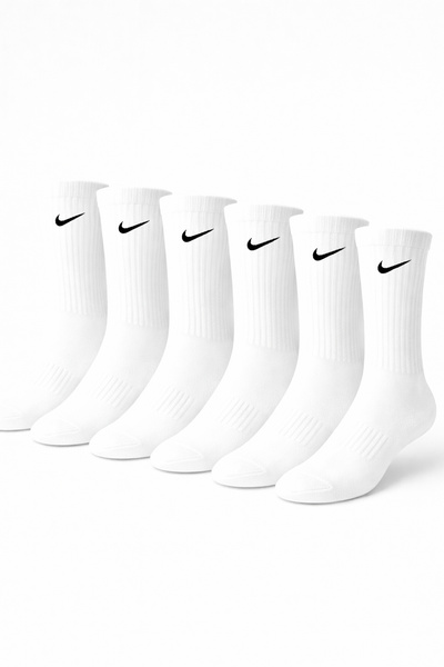 Hakan Collezione 6 Pieces Premium White Tennis Socks with Towel Bottom