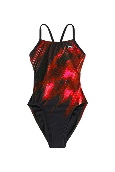 TYR Durafast Elite ®   Cf Girls' Swimsuit - Cycloid (Red)