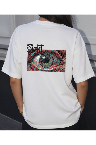 LORVEX Sight Eye Regional Print Oversized Cotton Unisex Tshirt - T-Shirt