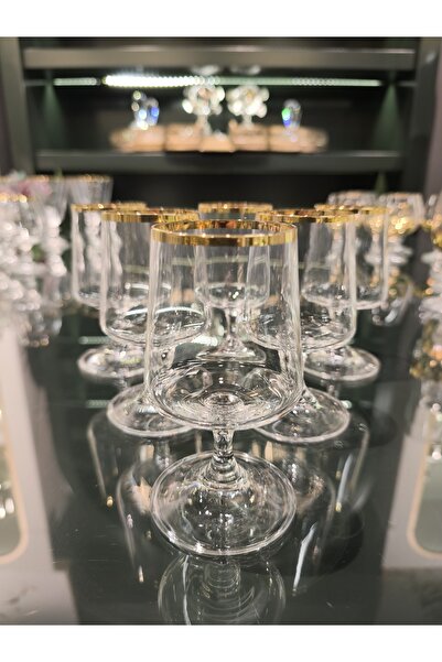 P&ORA PREMIUM KITCHEN PRODUCTS Crystal Mouth Gold 140 Cc Coffee Side Water Gl...