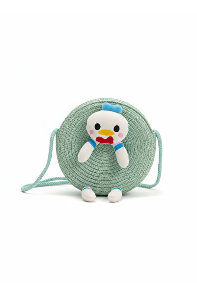 synshop Duffy Duck Cute Duck Straw Strap Young Girl Child Baby Bag 20 cm Gift