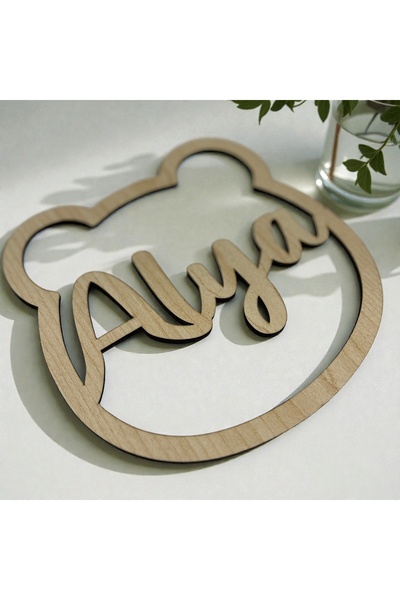 Pelince Kişiye Özel İsimli Ayıcık Makrome Kasnağı | Bebek Odası Kapı Süsü İsi...