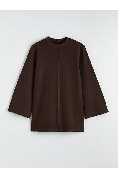 LC Waikiki Brown Oversized Women's Sweatshirt Tunic