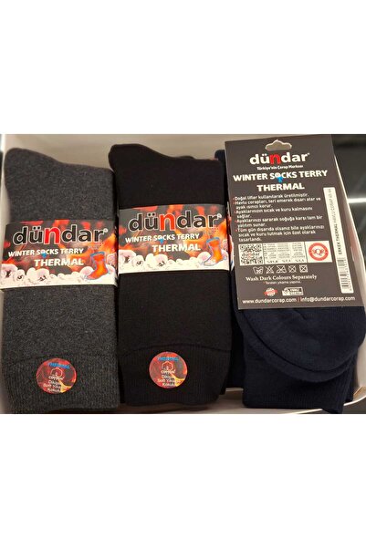 Dündar Kalın Kışlık Erkek Termal Havlu Çorap-Dikişsiz-Parfümlü-Soft Yıkama-6 ...