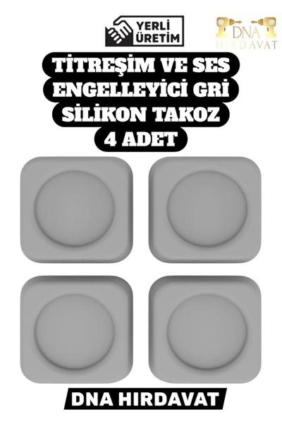 DNA HIRDAVAT Titreşim ve Ses Engelleyici Silikon Takoz Şeffaf,Gri (4 Adet)