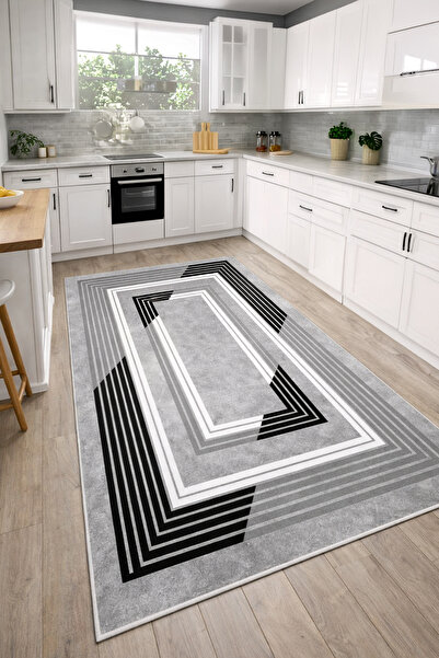 Nihai Ev Dijital Baskı Leke Tutmaz Yıkanabilir Altı Kaymaz Mutfak Halısı Salo...