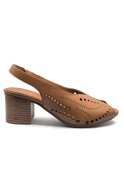 Venüs Benefşe Genuine Leather Comfort Orthopedic Women's Sandals Taba