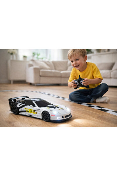 LEAN R/C 1:24 Corvette C6.R White 2.4G Remote Control Sports Car with Lights