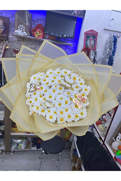 UMAY FLOWERS Zarif Kelebek Detaylı Papatya Buketi | Sevgiliye & Özel Günlere