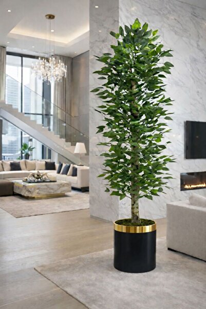Altun Çiçekcilik Benjamin 150 Cm Yapay Ağaç Lux Metal Dekoratif Saksı Dahil