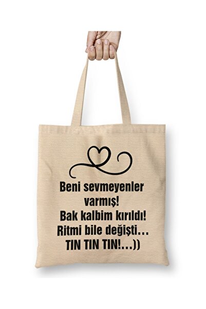 Toyaso Funny Saying There Are People Who Don'T Like Me White Cloth Bag Long H...