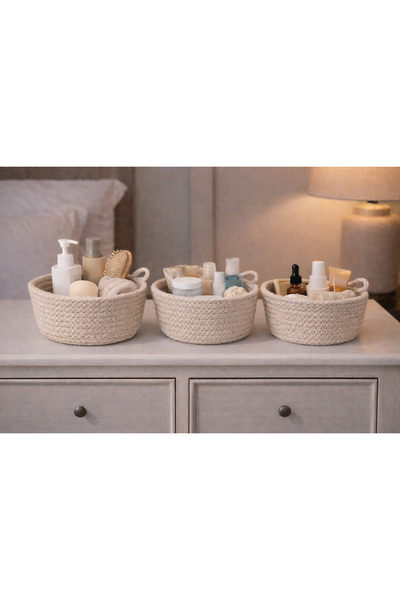 ÖRGÜM Декоративна кошница за организиране на стаята, 3 части