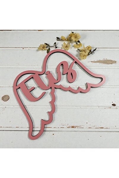 Pelince Kişiye Özel İsimli Melek Kanadı Makrome Kasnağı | Bebek Odası Kapı Sü...