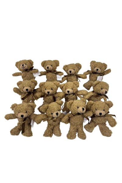 OMG Set of 12 teddy bears – 13 cm, beige / brown