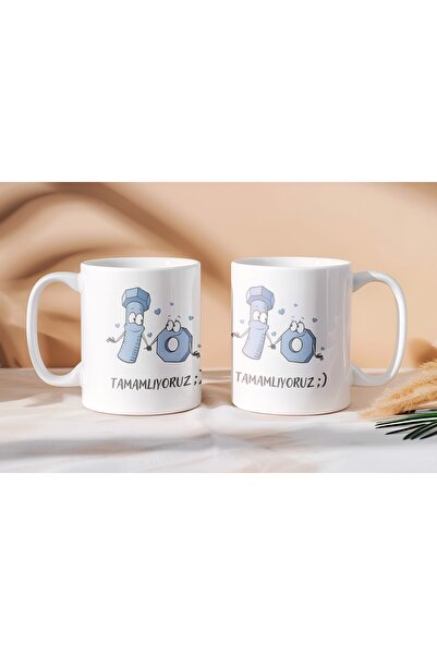 Beramussa Two Mugs – Two Hearts Complete Love Design Humorous Mugs – Gift for...