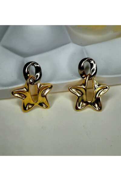 Ivory Pearl Elegant Stylish Star Earrings in Gold and Silver Color.Gift