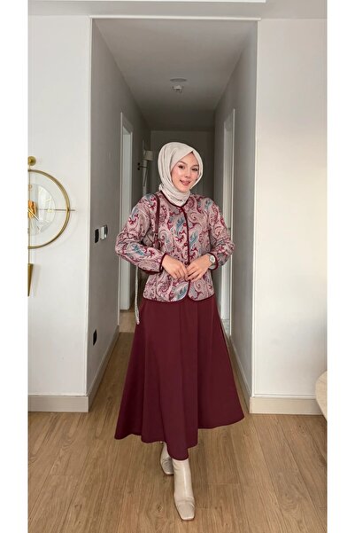 asyadabutik Women's Scuba Diving Fabric Classic Color Jacket Skirt Two-Piece ...