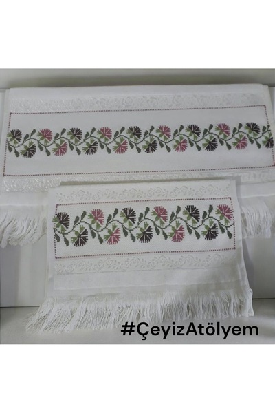 Store El işlemeli havlu oyası 2 li set
