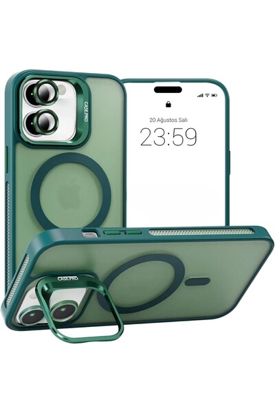 HappyCase iPhone 17 Uyumlu Stantlı Kılıf Case Pro Tank Kılıf Lens Koruyucu Zı...