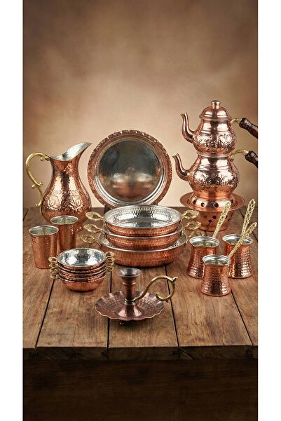 Zinnun Bakır Çeyiz Seti 17 Parça