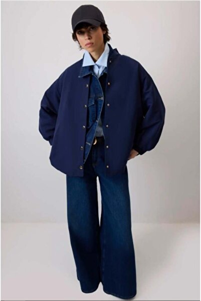 Touche Fırfırlı Bomber Ceket Lacivert