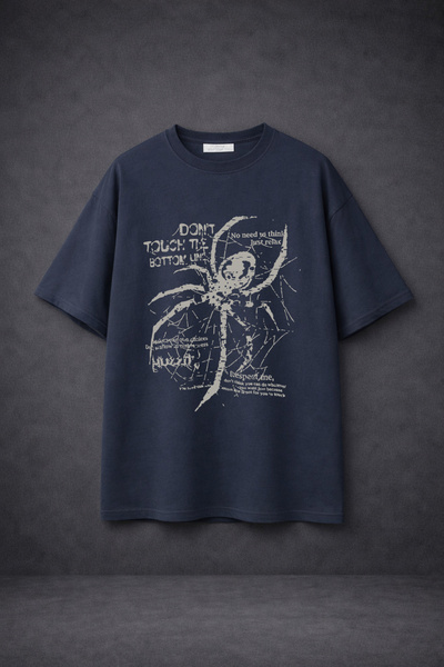 VEK Oversized Unisex Spider Pattern T-Shirt – 24/1 100% Cotton Streetwear