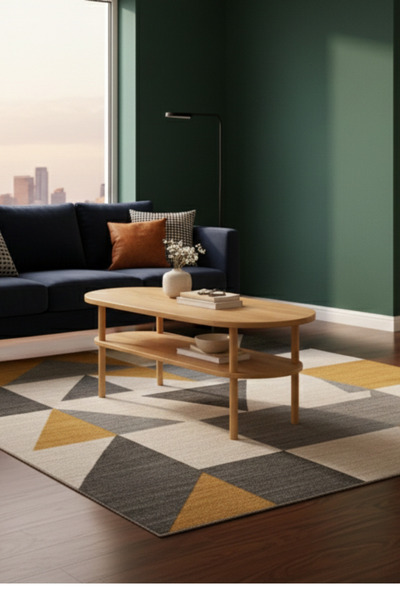 ostende Lorin Orta Sehpa Masif Ahşap İki Katlı 120x40 cm