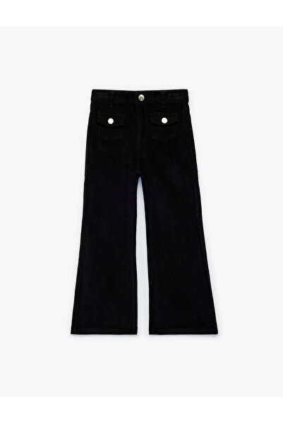 Koton Cotton Flared Pants with Adjustable Elastic Waist