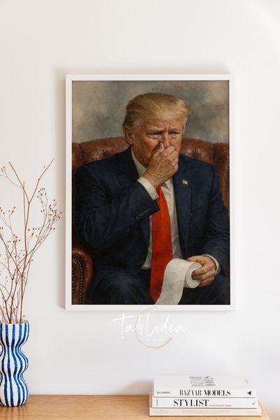 tablodea Dekorativni humoristični portret Donalda Trampa, slika za toalet i k...