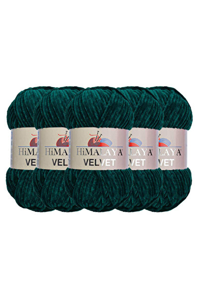 Himalaya Velvet Velvet Knitting Yarn, White 90001, 5X100 Grams, 5 Skeins