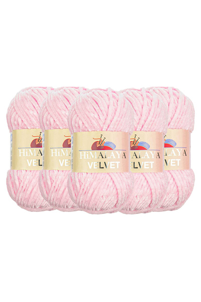 Himalaya Βελούδινο νήμα πλεξίματος, Λευκό 90001, 5x100 γραμμάρια, 5 νήματα