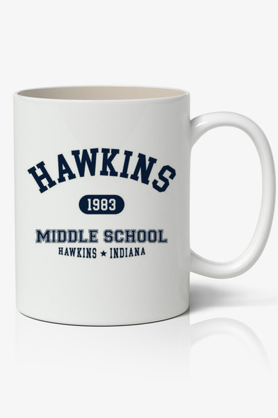 Toyaso Hawkins Middle School Stranger Things Themed White Mug Cup Gift for Fr...